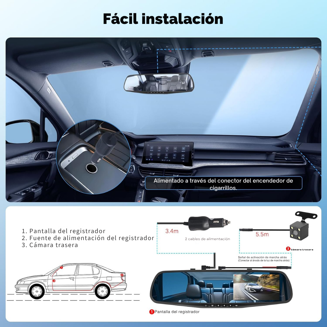 Camara Retrovisor con Trasera y Delantera.